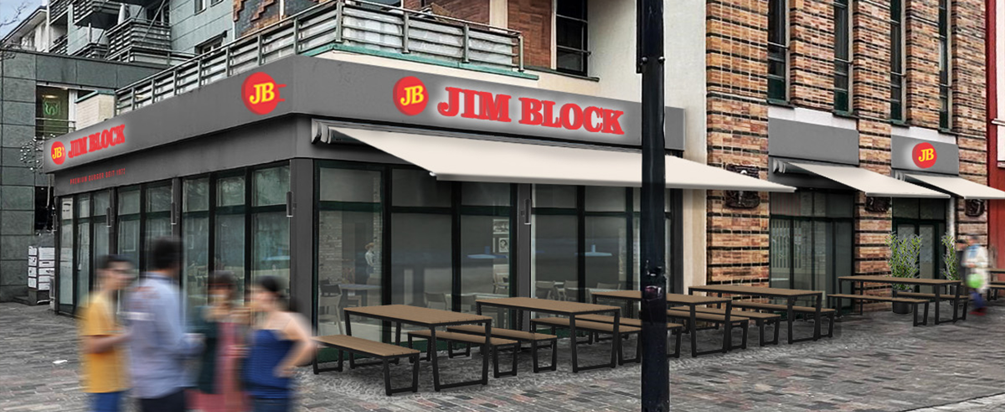 Visualisierung des neuen Jim Block Restaurants in Rostock